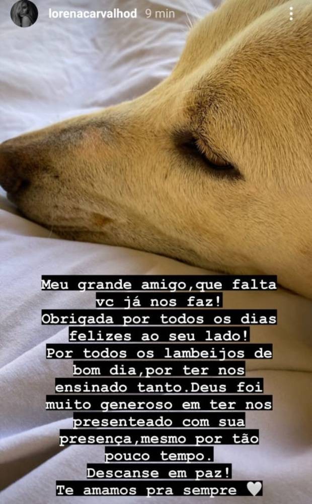Lorena Carvalho faz homenagem ao cachorro (Foto: Reprodução/Instagram)