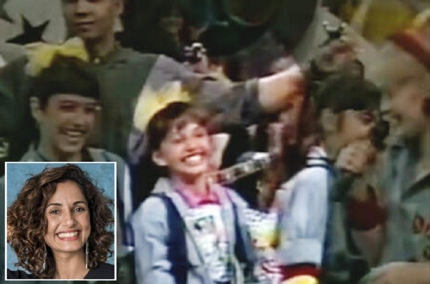 Camila Pitanga foi assistente de palco de Angélica nos tempos do programa Clube da Criança, na TV Manchete (Foto: Reprodução)