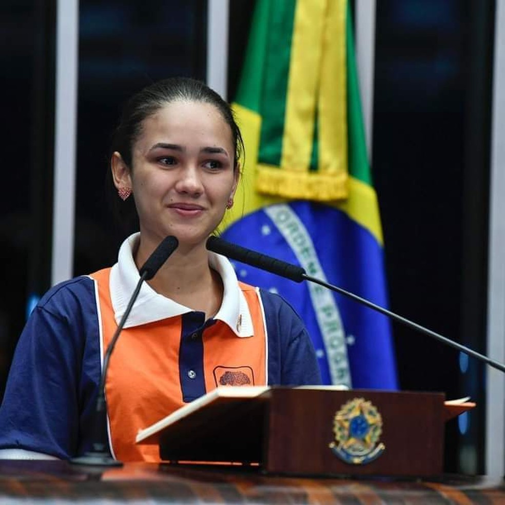 Nayara Oliveira participou do projeto Jovem Senador 2019, em Brasília — Foto: Senado Federal/Divulgação