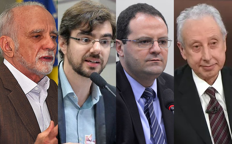 André Lara Resende, Guilherme Mello, Nelson Barbosa e Persio Arida estarão na equipe de transição para o governo Lula — Foto: [16:40] Marcio Goncalves Rodrigues Antonio Scarpinetti/Unicamp, Alessandro Dantas/Flickr PT no Senado, Wilson Dias/Agência Brasil e Reprodução/GloboNews
