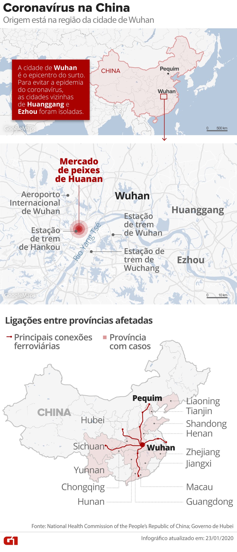 Situação do coronavírus na China — Foto: Guilherme Luiz Pinheiro/Arte G1