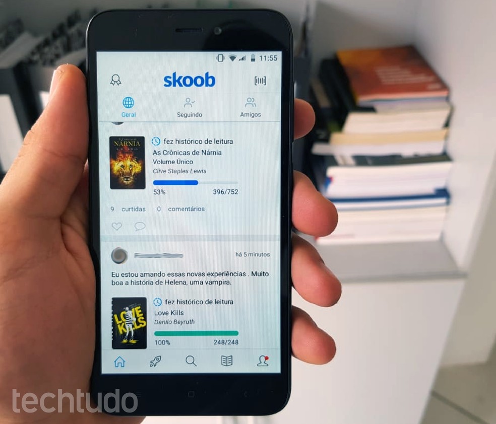 O Skoob é uma rede social que proporciona a integração de leitores brasileiros — Foto: Emanuel Reis/TechTudo