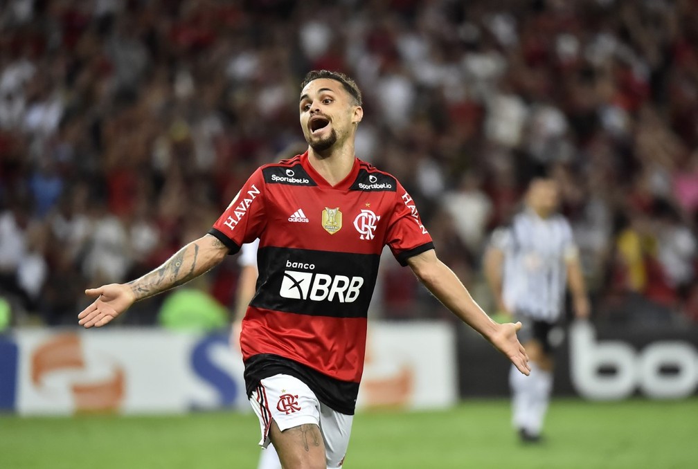 Michael, do Flamengo, comemora gol contra o Atlético-MG — Foto: André Durão