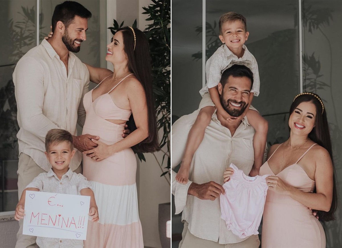 Aryane Steinkopf e Beto Malfacini anunciam sexo do segundo bebê (Foto: Reprodução / Instagram)