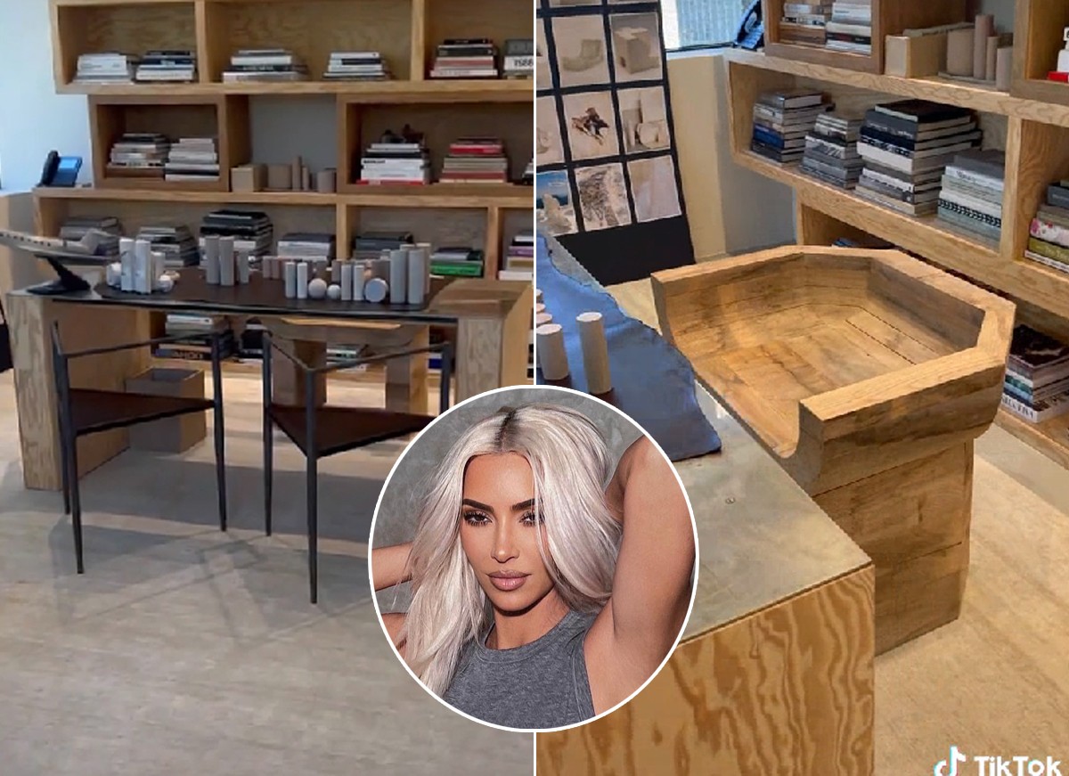 Kim Kardashian mostra seu escritório (Foto: Reprodução / Instagram e TikTok)