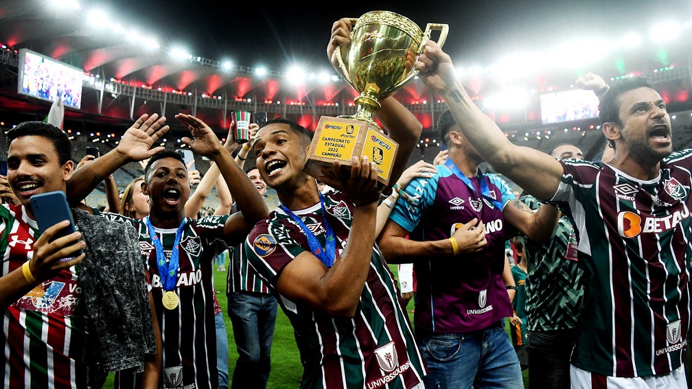 David Braz comemorando o título do Fluminense — Foto: Mailson Santana/Fluminense