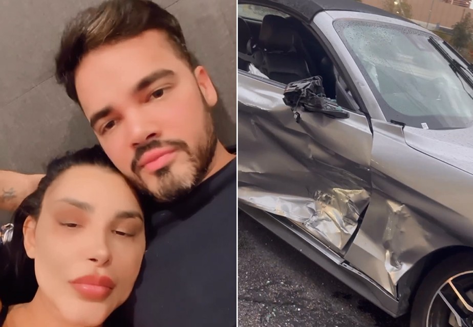 Jenny Miranda e Fábio Gontijo fazem primeira aparição após grave acidente de carro nos EUA