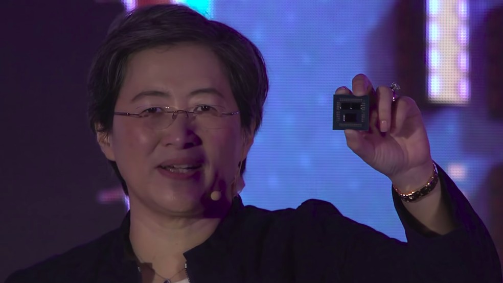 Lisa Su, CEO da AMD, revela o Ryzen 9 3900X durante a Computex 2019 — Foto: Divulgação/AMD