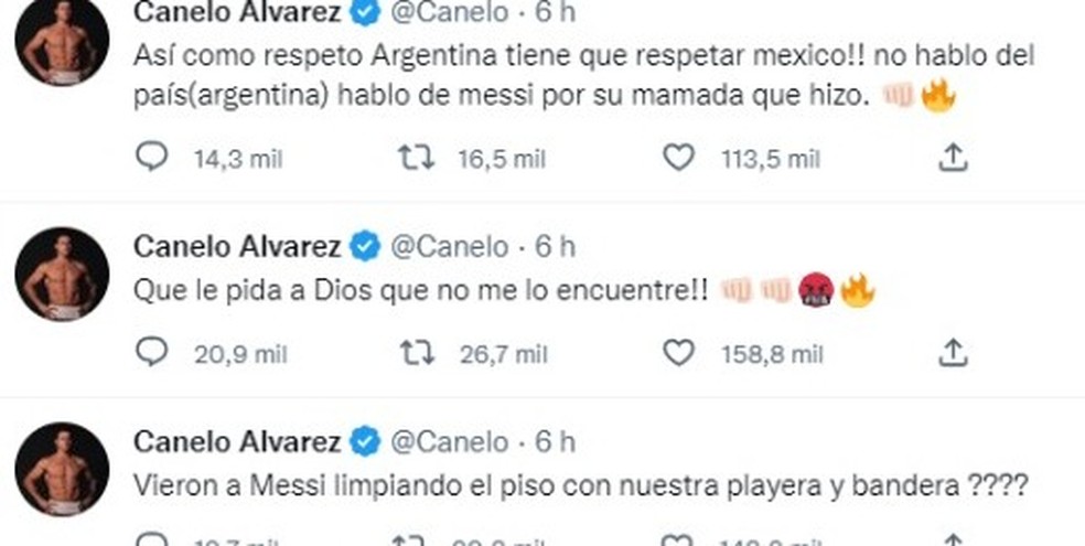 Canelo Alvarez ameaça Messi nas redes sociais — Foto: Reprodução
