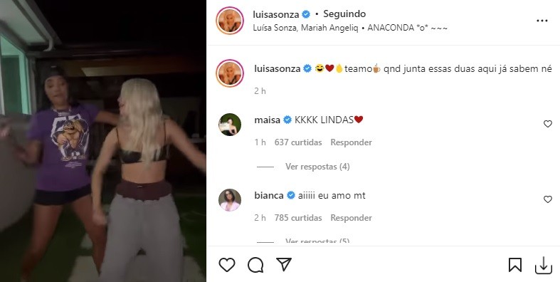 Ludmilla e Luísa Sonza (Foto: Reprodução/Instagram)