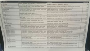 Lista das escolas ocupadas que terão Enem adiado no Maranhão (Foto: Reprodução / G1) Lista das escolas ocupadas que terão Enem adiado no Maranhão (Foto: Reprodução / G1)