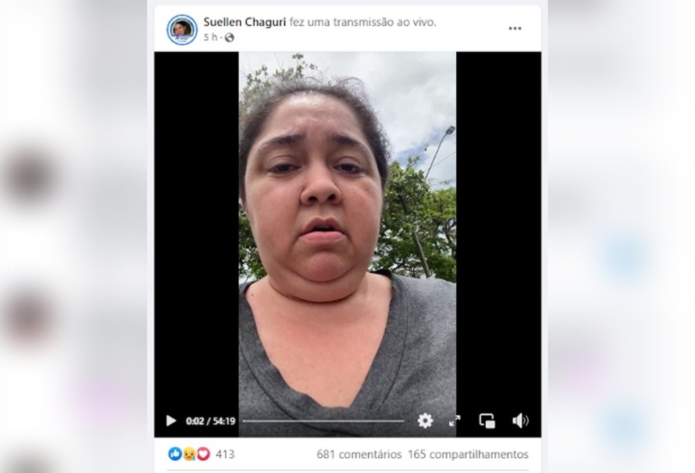 Filha de secretário de saúde fez live após ser presa em Conchas (SP) — Foto: Facebook/Reprodução