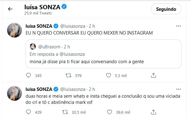Post de Luísa Sonza (Foto: Reprodução/Twitter)