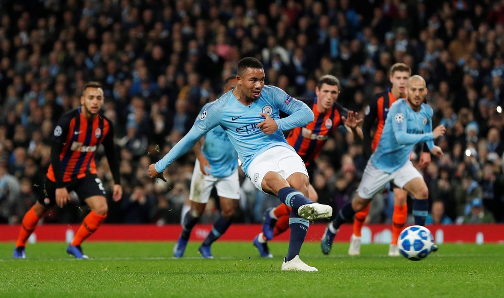 Gabriel Jesus brilhou nos Ãºltimos confrontos entre Manchester City e Shakhtar â Foto: Reuters