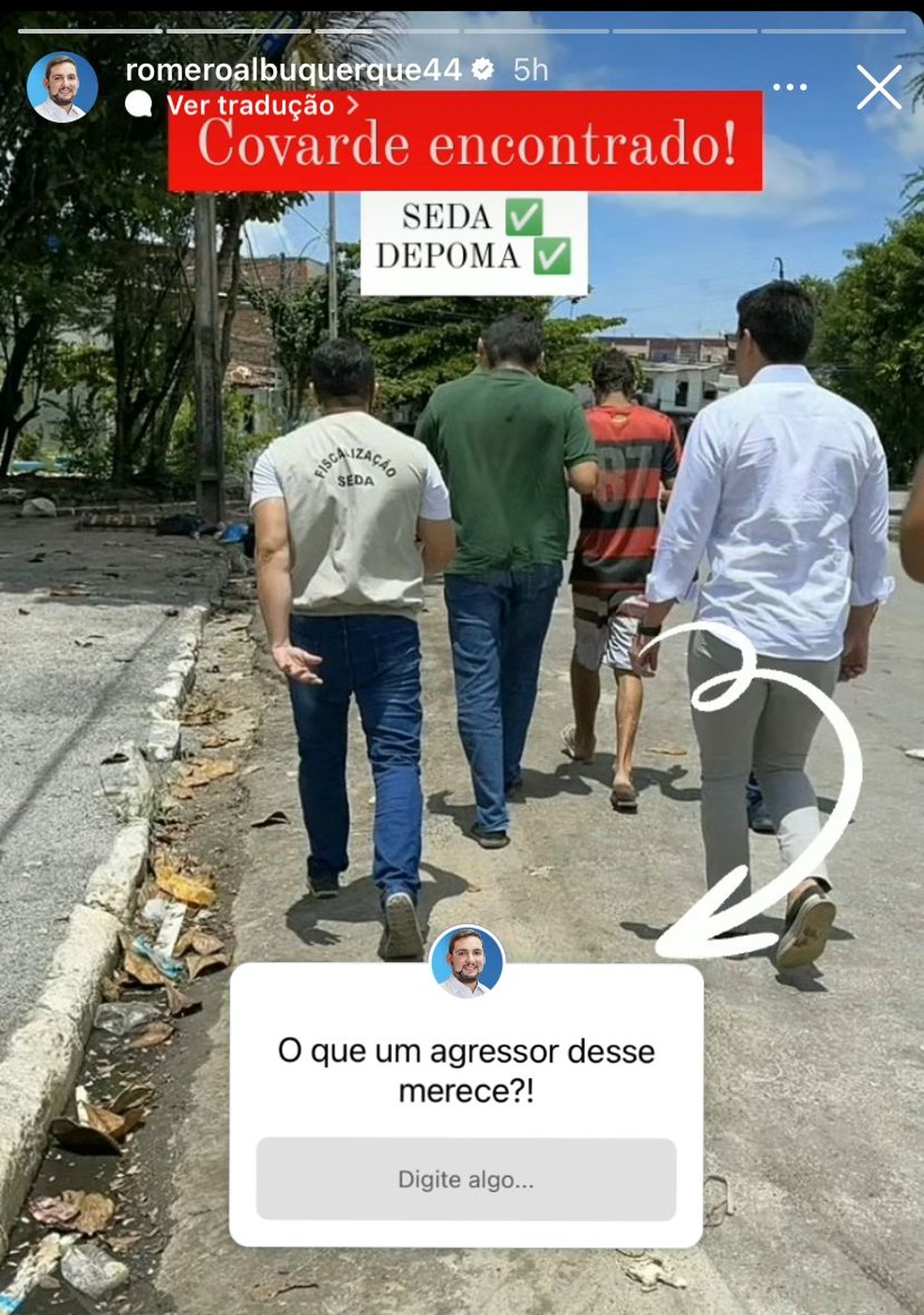 Romero Albuquerque participou de ação com Seda e Depoma — Foto: Reprodução/Instagram