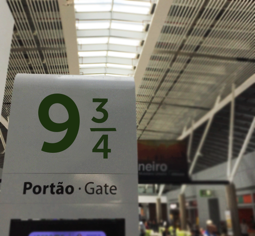 Montagem faz homenagem a Harry Potter no Aeroporto de Brasília (Foto: Inframerica/Divulgação)