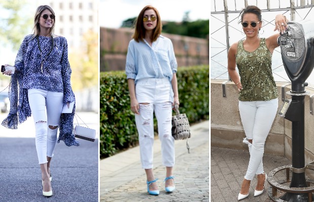 Saiba como usar o jeans branco para compor um look elegante (Foto: Imaxtree/Dimitrios Kambouris/Getty Images)