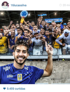 Lucas Silva posta agradecimento ao Cruzeiro, no Instagram (Foto: Reprodução/Instagram)