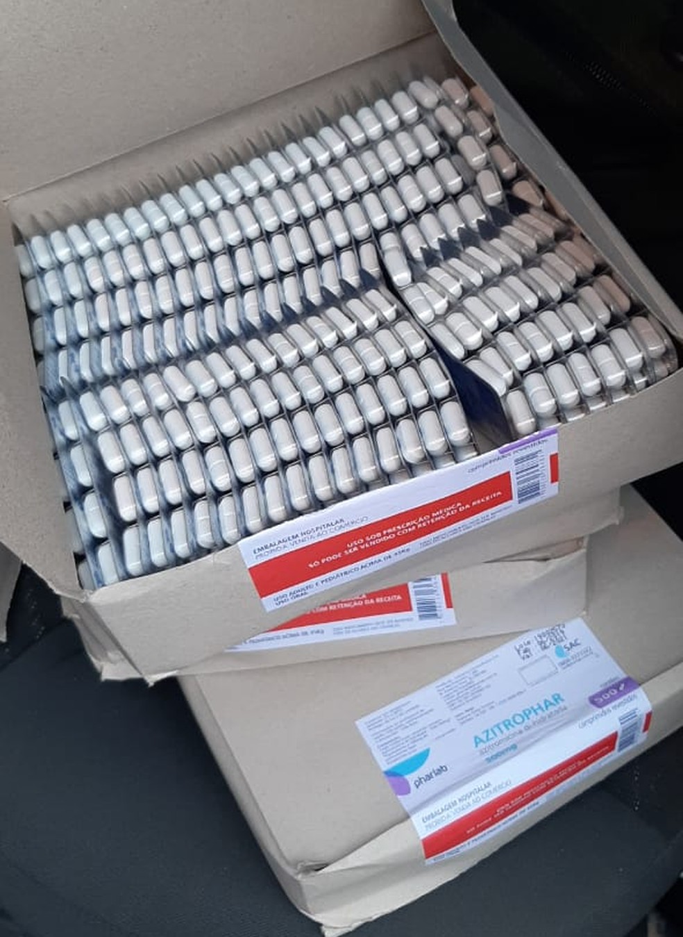 Polícia Rodoviária Federal apreende 2500 comprimidos de azitromicina transportados ilegalmente na BR-316, no Pará — Foto: Polícia Rodovária Federal
