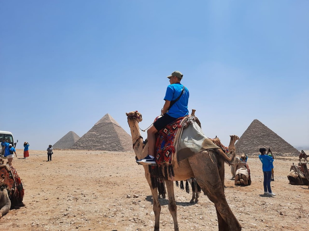 David, aluno do Ifro, em viagem para o Egito  — Foto: Arquivo Pessoal