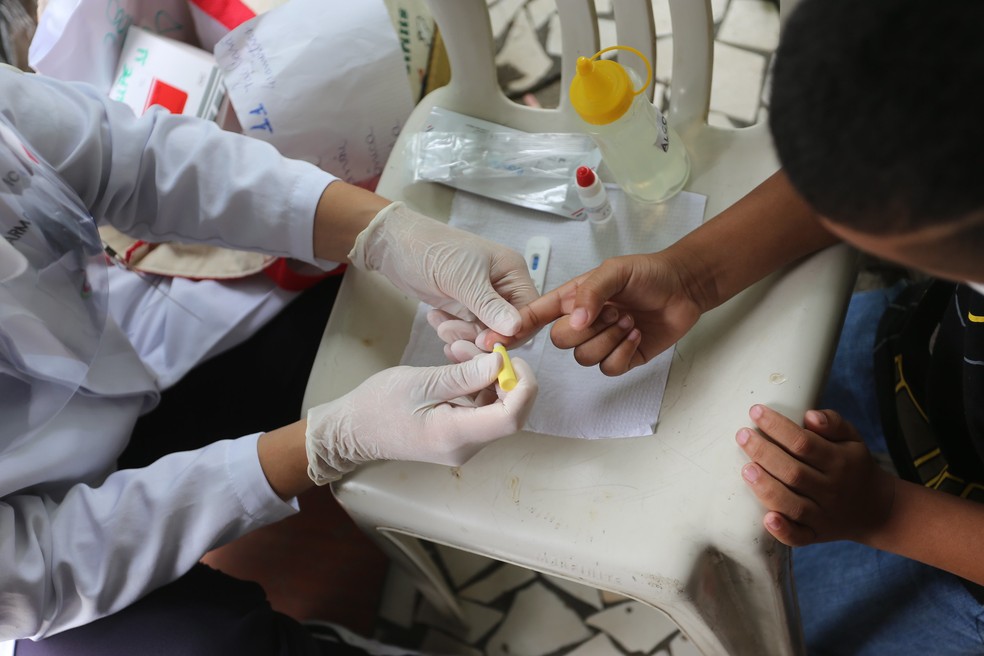 Município de Guarujá, SP, realiza testagem de moradores para mapear pacientes assintomáticos do coronavírus — Foto: Divulgação/Prefeitura de Guarujá