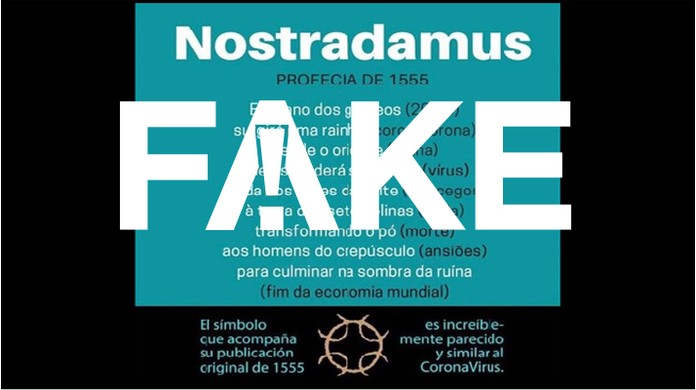 E Fake Que Nostradamus Fez Profecia Do Novo Coronavirus Em Livro De 1555 Fato Ou Fake G1