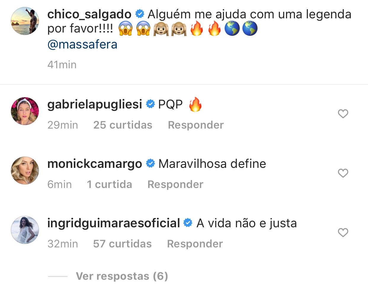 Chico Salgado pediu ajuda com a legenda e Ingrid Guimarães se prontificou (Foto: Instagram/ Reprodução)
