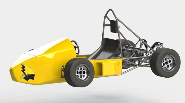 O carro elétrico de alto desempenho será usado em competição Fórmula SAE (Foto: Divulgação)
