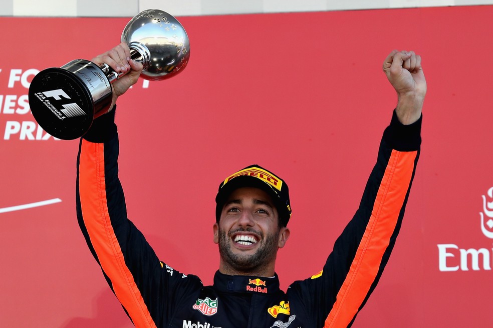 Ricciardo anotou o nono pódio em 16 corridas no ano (Foto: Getty Images)