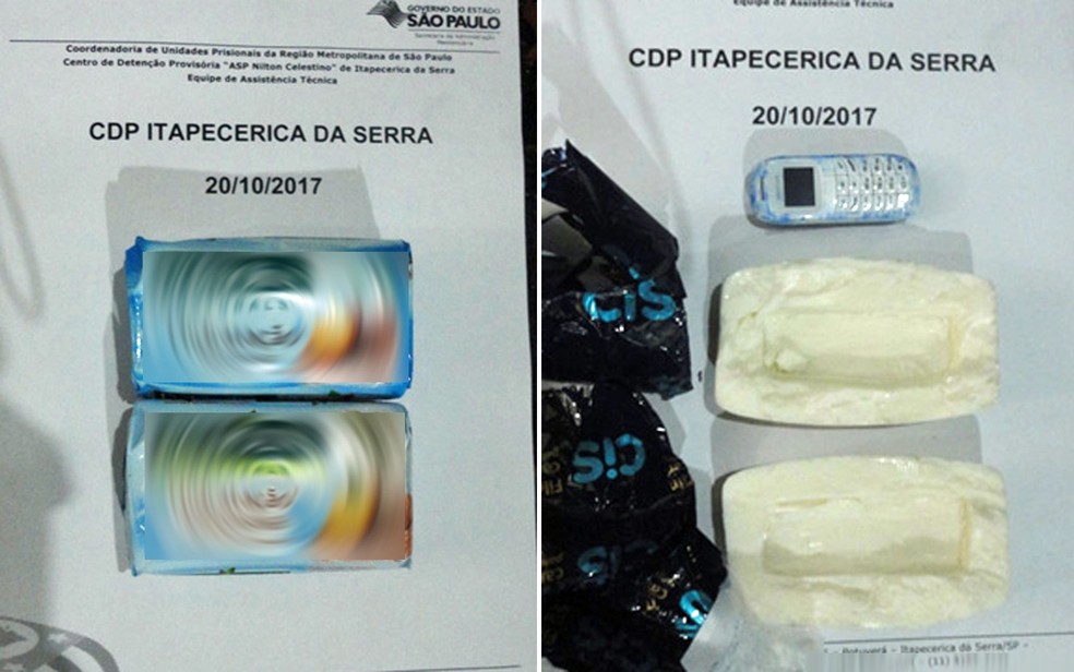 Agentes penitenciários encontraram celular dentro de sabonete (Foto: Divulgação/Secretaria de Administração Penitenciária)