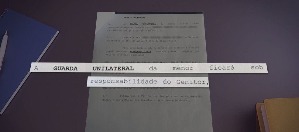 Documento fala em 'guarda unilateral' de bebê entregue por mãe em adoção à brasileira, no DF — Foto: TV Globo/Reprodução