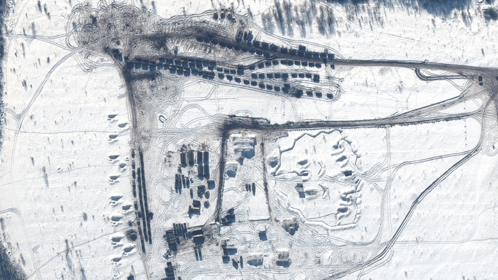 Rússia x Ucrânia: o que imagens de satélite revelam sobre movimento do exército russo na fronteira (Foto: Maxar via BBC News)