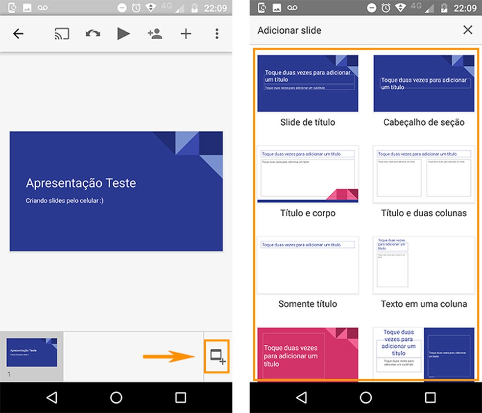 Como fazer slides profissionais no celular com aplicativo do Google