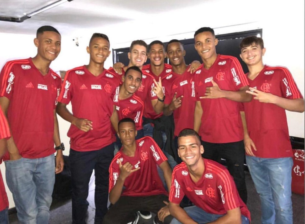 Jogadores da base do Flamengo — Foto: Reprodução