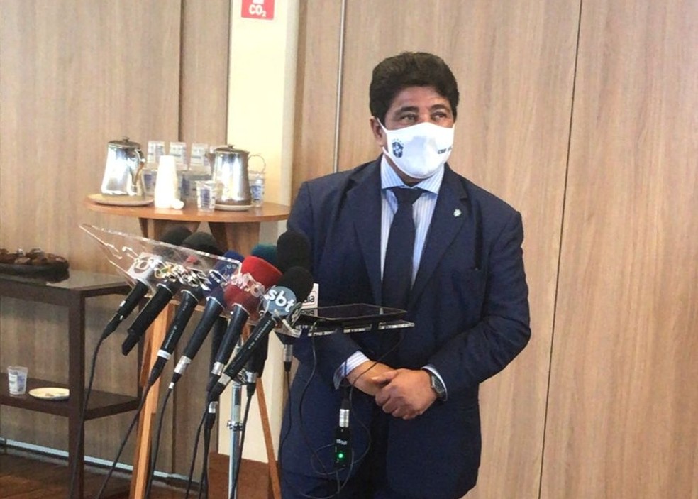 Presidente da CBF, Ednaldo Rodrigues não bateu martelo sobre o fim da temporada — Foto: Martín Fernandez
