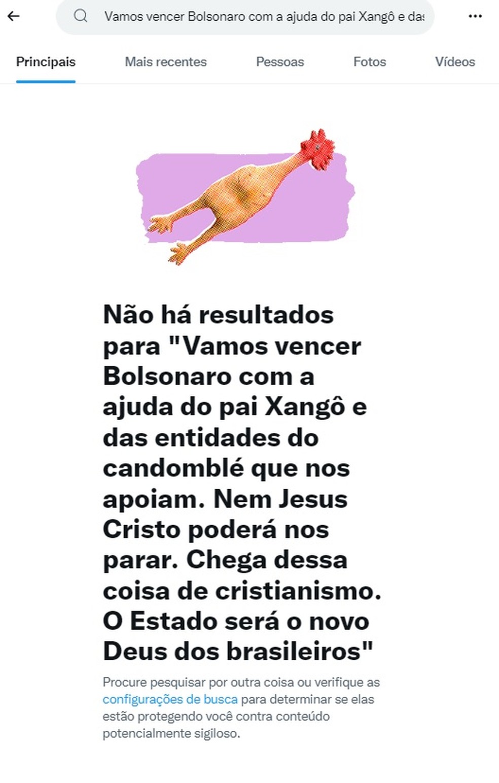 Busca revela que conteúdo não existe — Foto: Reprodução
