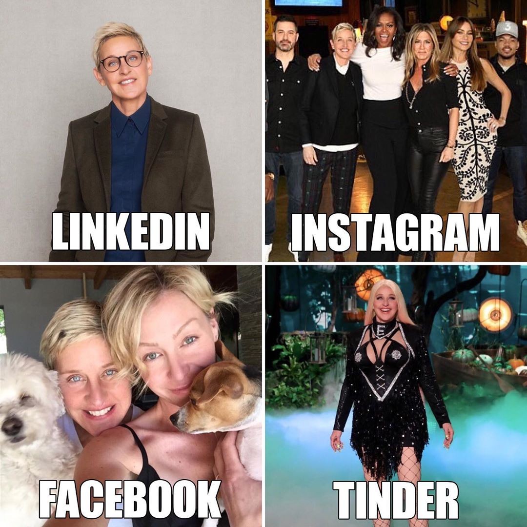 Ellen DeGeneres entra em brincadeira de versões para redes sociais (Foto: Reprodução )