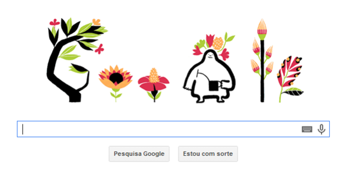 Doodle destaca chegada da primavera na página do Google em países do hemisfério norte (Foto: Reprodução/Elson de Souza) (Foto: Doodle destaca chegada da primavera na página do Google em países do hemisfério norte (Foto: Reprodução/Elson de Souza))