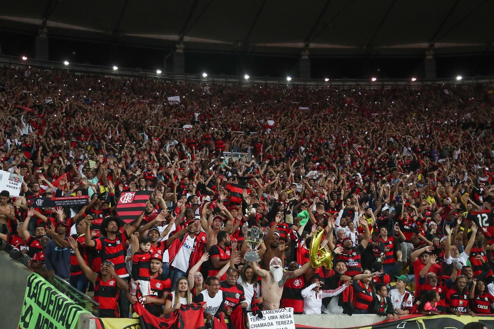 Torcida do Flamengo em uma de suas tradicionais festas no Maracanã — Foto: Gilvan de Souza/Flamengo