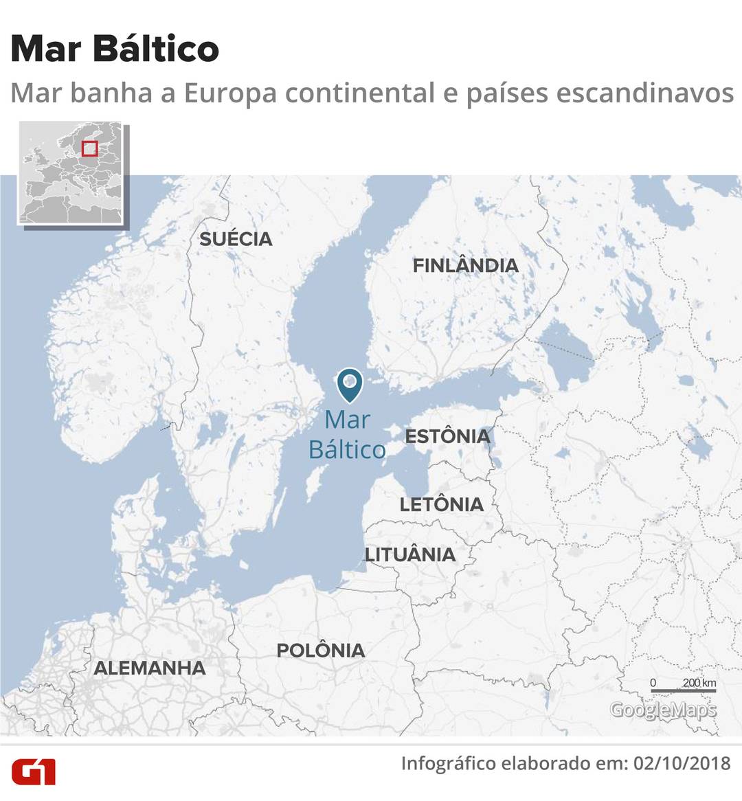 Mapa do Mar Báltico