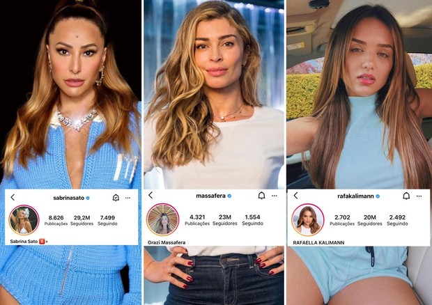  Sabrina Sato, Grazi Massafera e Rafa Kalimann são as ex-BBBs mais seguidas do Instagram (Foto: Reprodução/Instagram)