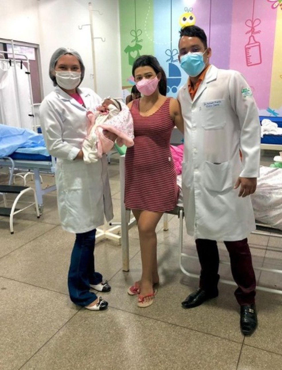 A recém-nascida Ayla Sophia Bogéa, de seis dias de vida, nasceu com anticorpos contra a Covid-19 no Maranhão. — Foto: Divulgação/Prefeitura de Bacabeira/Redes sociais