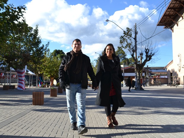 Pessoas que amam frio - Camila Chaves e João Oliveira - página especial de inverno Campos do Jordão (Foto: Filipe Rodrigues/G1)
