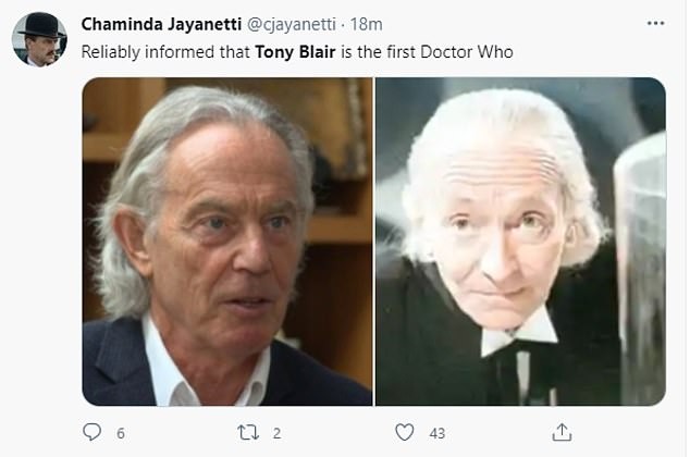 Tony Blair é comparado ao primeiro Doctor Who, interpretado por William Hartnell (Foto: reprodução)