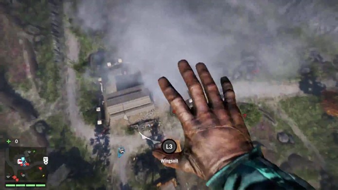 Execuções com a faca podem ser realizadas de qualquer altura sem dano por queda em Far Cry 4 (Foto: Reprodução: YouTube)