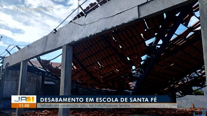 Telhado de escola desaba em Santa Fé do Araguaia; trabalhadores ficam feridos