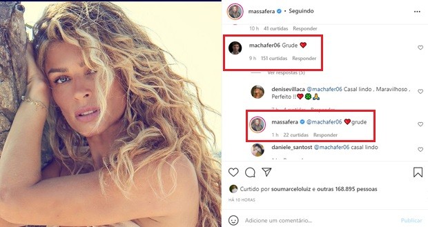 Grazi Massafera e Alexandre Machafer trocam mensagens românticas (Foto: Reprodução/Instagram) Grazi Massafera e Alexandre Machafer trocam mensagens românticas (Foto: Reprodução/Instagram)