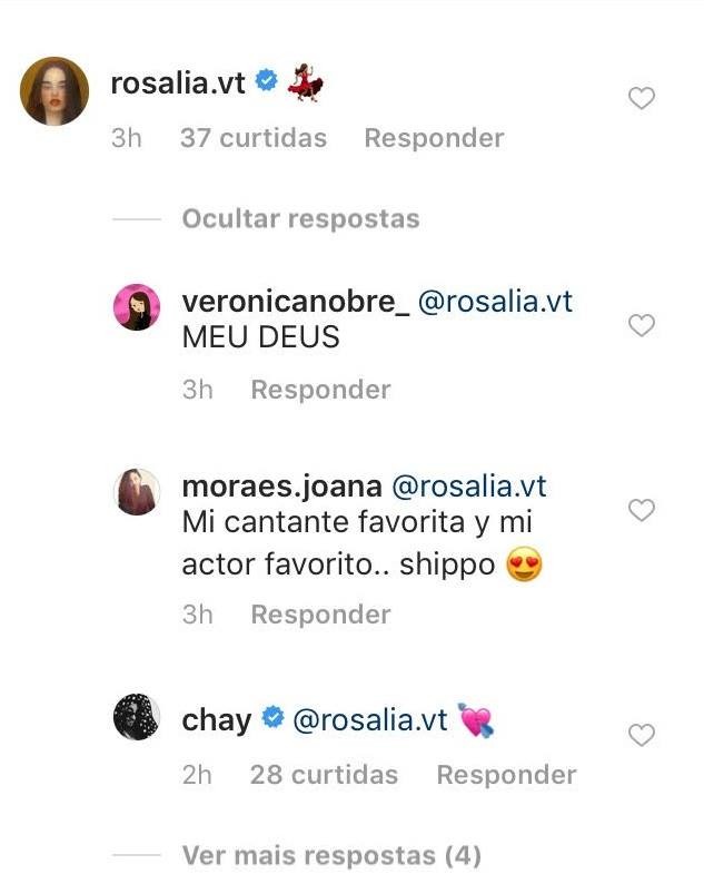 Rosalía e Chay no Instagram (Foto: Reprodução/Instagram)
