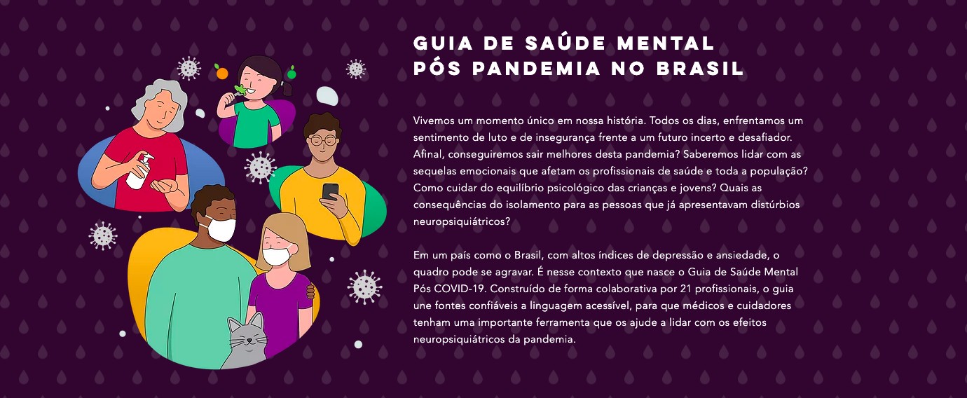 Interface do site do Guia de Saúde Mental Pós-Pandemia (Foto: Reprodução/www.guiasaudemental.com.br/)