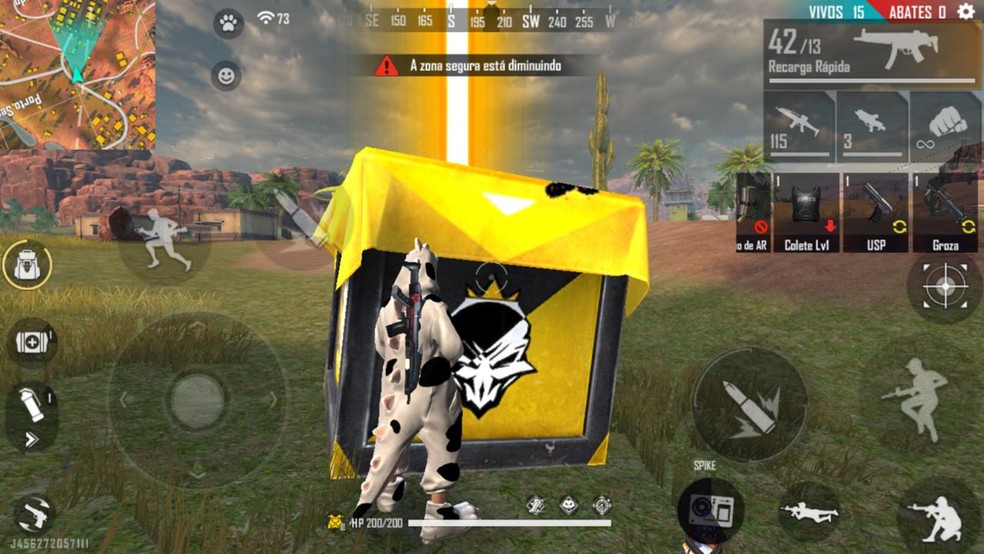 Evite airdrops para não ser abatido desprevenidamente no Free Fire — Foto: Reprodução/Leandro Eduardo